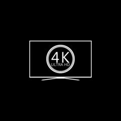 Tv 4k icon isolated on dark background