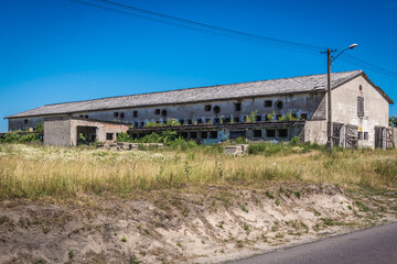 Fototapeta na wymiar Abandoned farm in Wicimice village, West Pomerania region of Poland