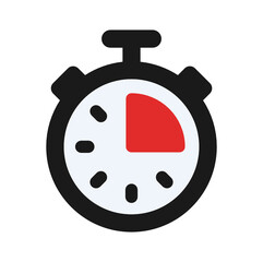 Stopwatch, Chronometer, Timer vector icon illustration.