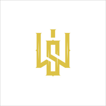 WS logo design vector sign