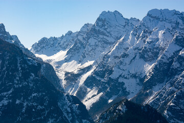 bellissima vista sui Brentoni da Danta di Cadore in Comelico sulle Dolomiti Bellunesi