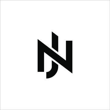 letter NJ logo design 