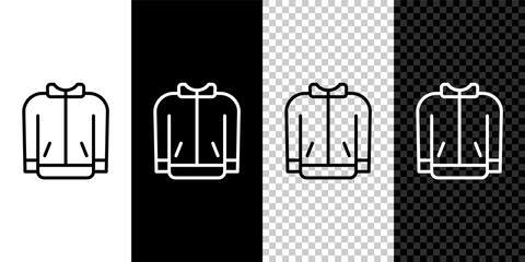 Set line Baseball t-shirt icon isolated on black and white, transparent background. Baseball jersey, sport uniform, raglan t-shirt sport. Vector