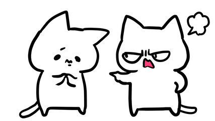 Illustration of a cat scolded by his boss