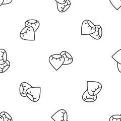 Naklejka premium Grey line Seeds of a specific plant icon isolated seamless pattern on white background. Vector