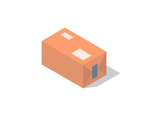 Paper covered package goods. Simple flat illustration.