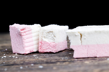 red and white Turkish delight with strawberry