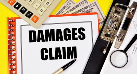 Damages claim. Text label in the working document. The claim and the method of solving the problem.