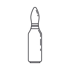 Line medical healthcare art icon ampoule. Professional equipment symbol. Science, pharmacy, medic, chemistry background emblem element. Laboratory glass. Vector medical outline illustration.