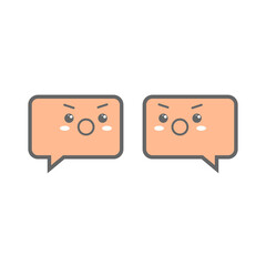 Speech bubble chat communication dialogue character cartoon quarrel icon logo vector illustration.