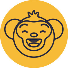Monkey Emoji Icons. Vector Illustrations.