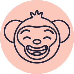 Obraz premium Monkey Emoji Icons. Vector Illustrations.