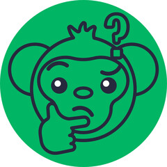 Monkey Emoji Icons. Vector Illustrations.