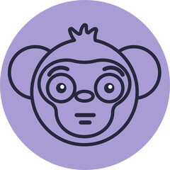 Monkey Emoji Icons. Vector Illustrations.