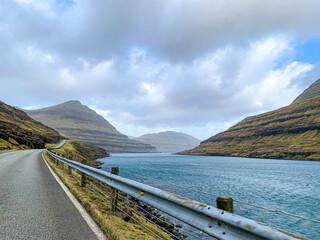 road trip, faroe island, vagar, danish island, nordic island, autumu, aloniness, solo trip, fishing island, lake, landscape, mountain, water, sky, nature, mountains, road, blue, sea, travel, river, cl