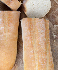 loaf of wheat baguette cut into slices