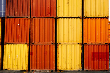 stacked orange and yellow container