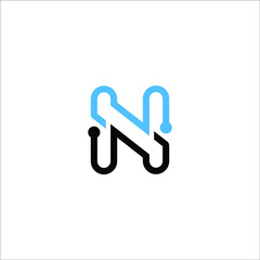 letter N circuit logo 
