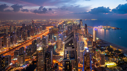 Fototapeta premium Sunset view in Dubai Marina