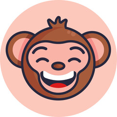 Monkey Emoji Icon. Vector Illustration.