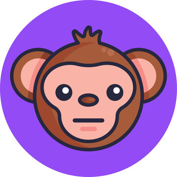Monkey Emoji Icon. Vector Illustration.