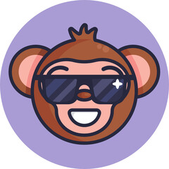 Obraz premium Monkey Emoji Icon. Vector Illustration.