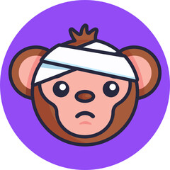 Monkey Emoji Icon. Vector Illustration.