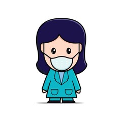 nurse cartoon character kawaii design illustration