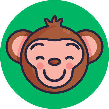 Monkey Emoji Icon. Vector Illustration.