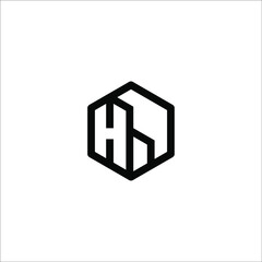 Naklejka premium H hexagon logo design 