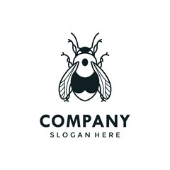 Bee tree type bee logo template