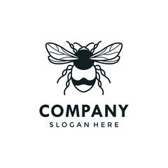 White tailed Bumblebee type bee logo template