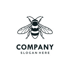 Ashy mining bee type bee logo template