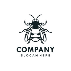 Hairy footed flower bee type bee logo template