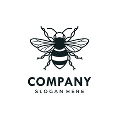 Honeybee type bee logo template