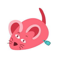 Fototapeta premium Toy mouse for cat. Accessory for pets. Animal care item isolated on white background. Vector cartoon illustration.