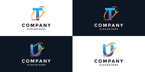 Sign letter T and U wrench logo