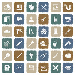 Home Repair Icons. Grunge Color Flat Design. Vector Illustration.