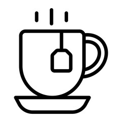 An outline design, icon of tea cup
