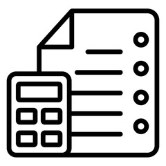 An outline design, icon of budget accounting