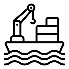A linear design, icon of cargo ship