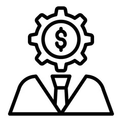 An outline design, icon of financial manager