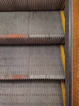 Three Steps Subway Escalator Close Up Photo Top View