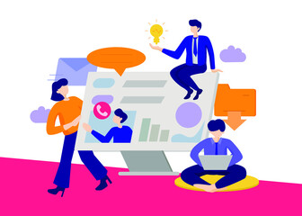 Partnership - Illustration. Editable Stroke. Vector Graphic