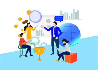 Data Analysis - Illustration. Editable Stroke. Vector Graphic