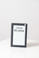 Modern e book reader on white ibackground-Mocke up with copy space.