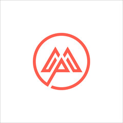 MP logo design vector sign