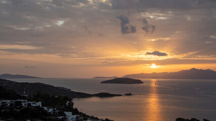 A beautiful shot of a sunset in Bodrum, Turkey.