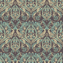 Baroque seamless floral pattern. Vector classic floral ornament