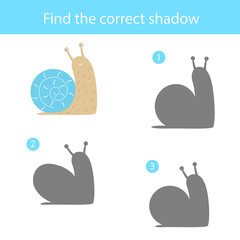Find the correct snail shadow. Визуальная игра для детей.
Улитка.